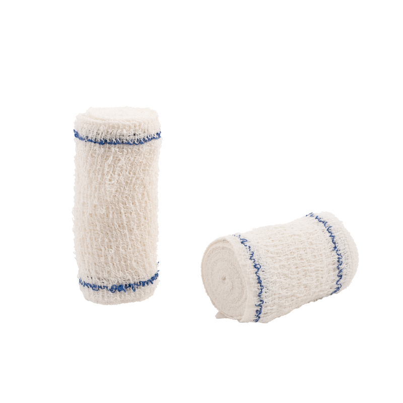 HospiCrepe 10 cm x 4,5 m individueel verpakt elastisch crêpeverband, pakket van 12 rollen