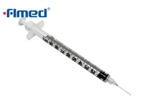 Wegwerpinsulinespuit en -naald van 1 ml, 12,7 mm x 29 g