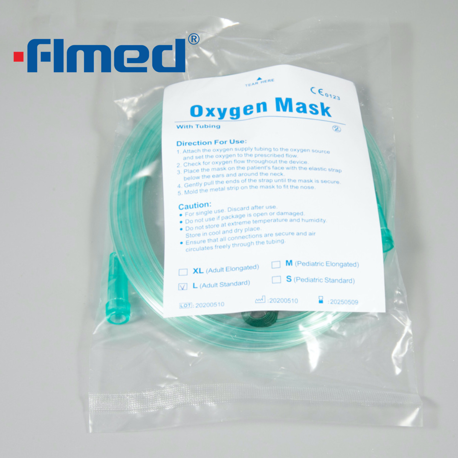 Standaard wegwerpbaar zuurstofmasker (volwassene)