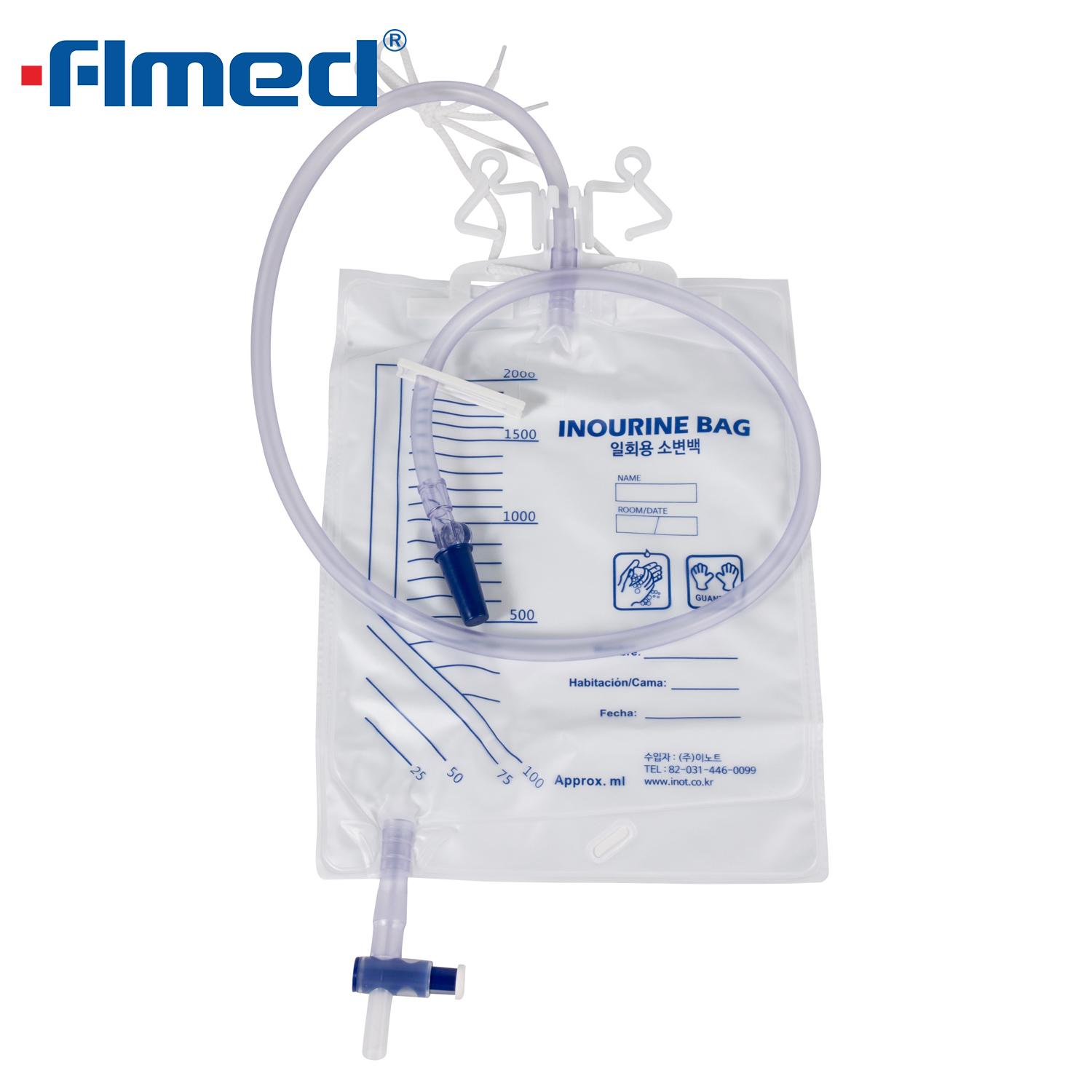 Medische urine-opvangzak met anti-refluxapparaat 2000 ml