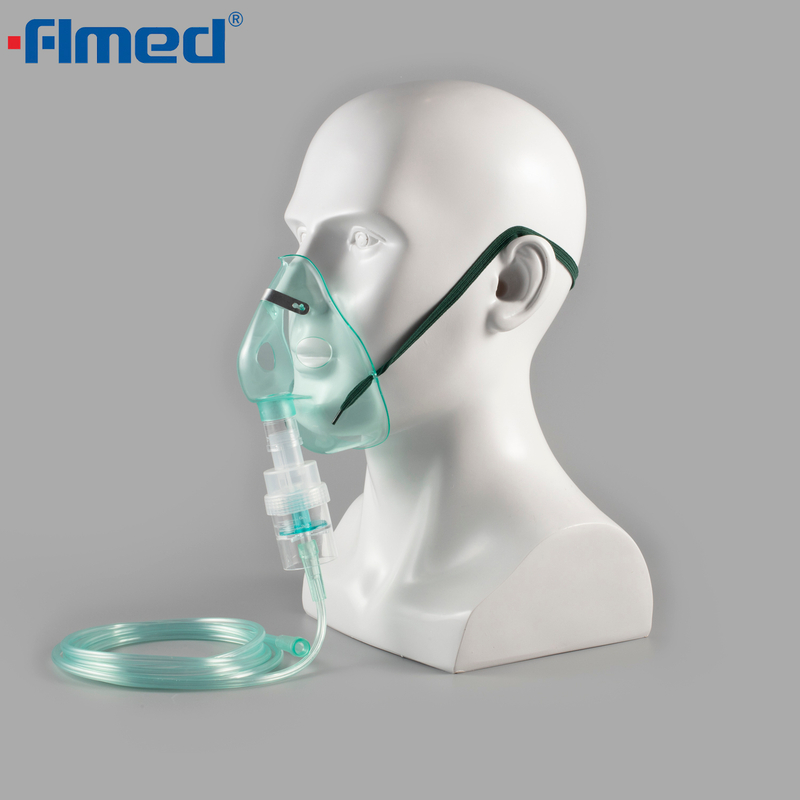 Wegwerpspuitbusmasker met slang van 2,3 meter en medicijnpotje