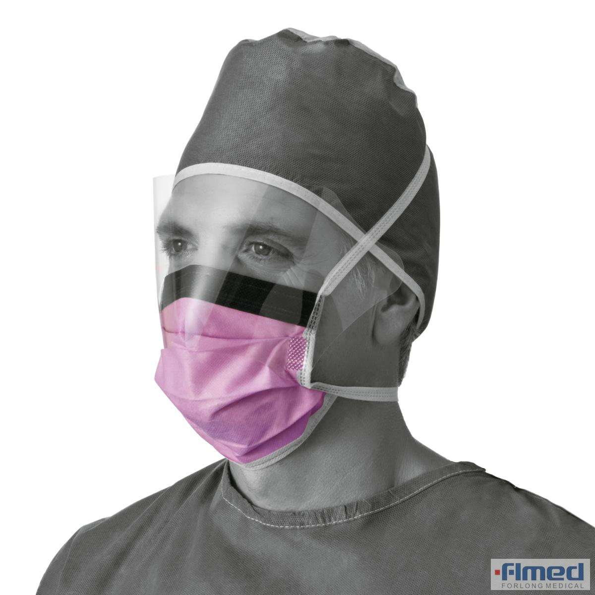 Wegwerp 3-draads niet-geweven chirurgisch gezichtsmasker met stropdas op