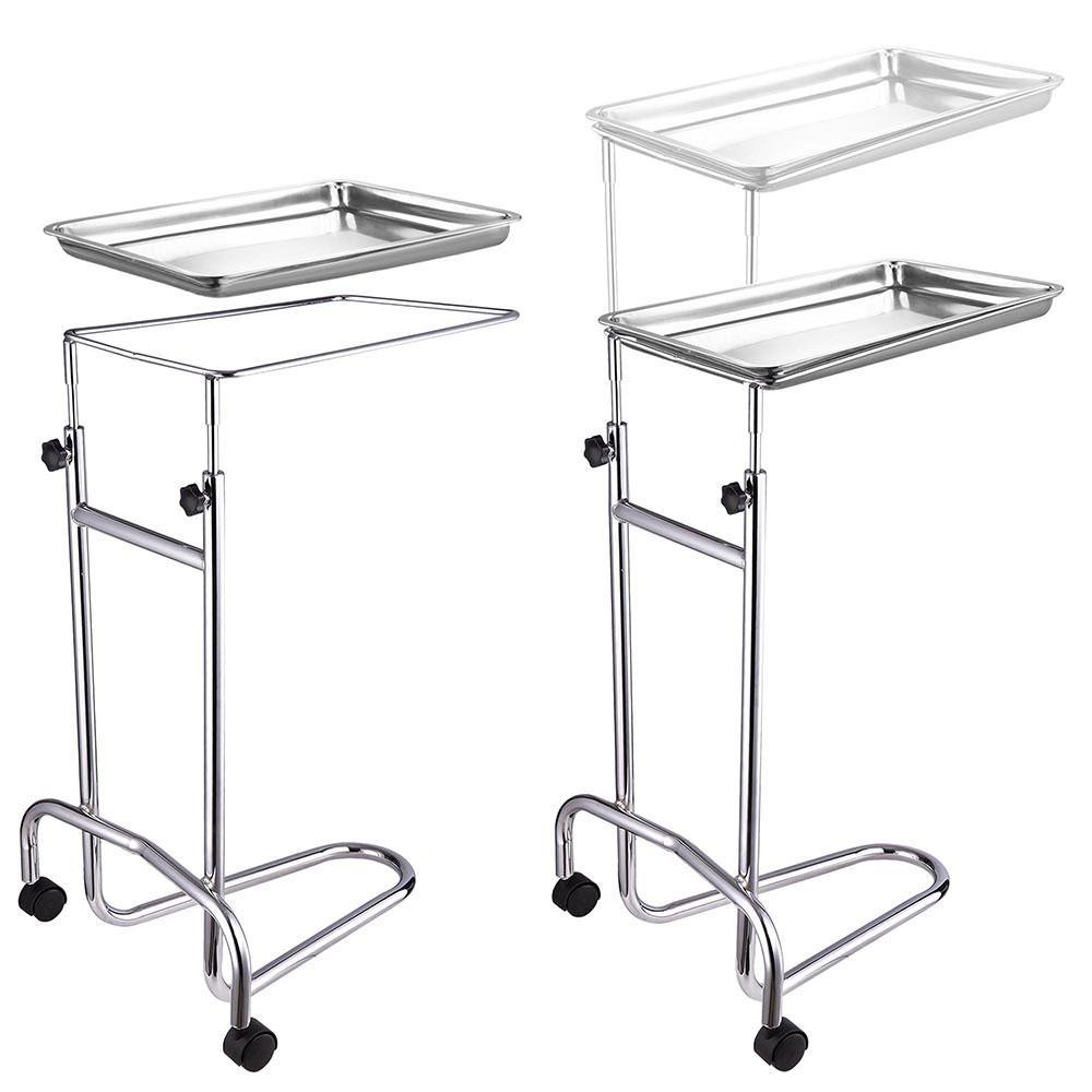 Rolling roestvrij staal Mayo Tray Medical Instrument Stand II